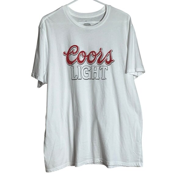 Coors Light Tshirt White Logo Short Sleeve Beer Basic Oversized Unisex Mens XXL - Picture 1 of 6